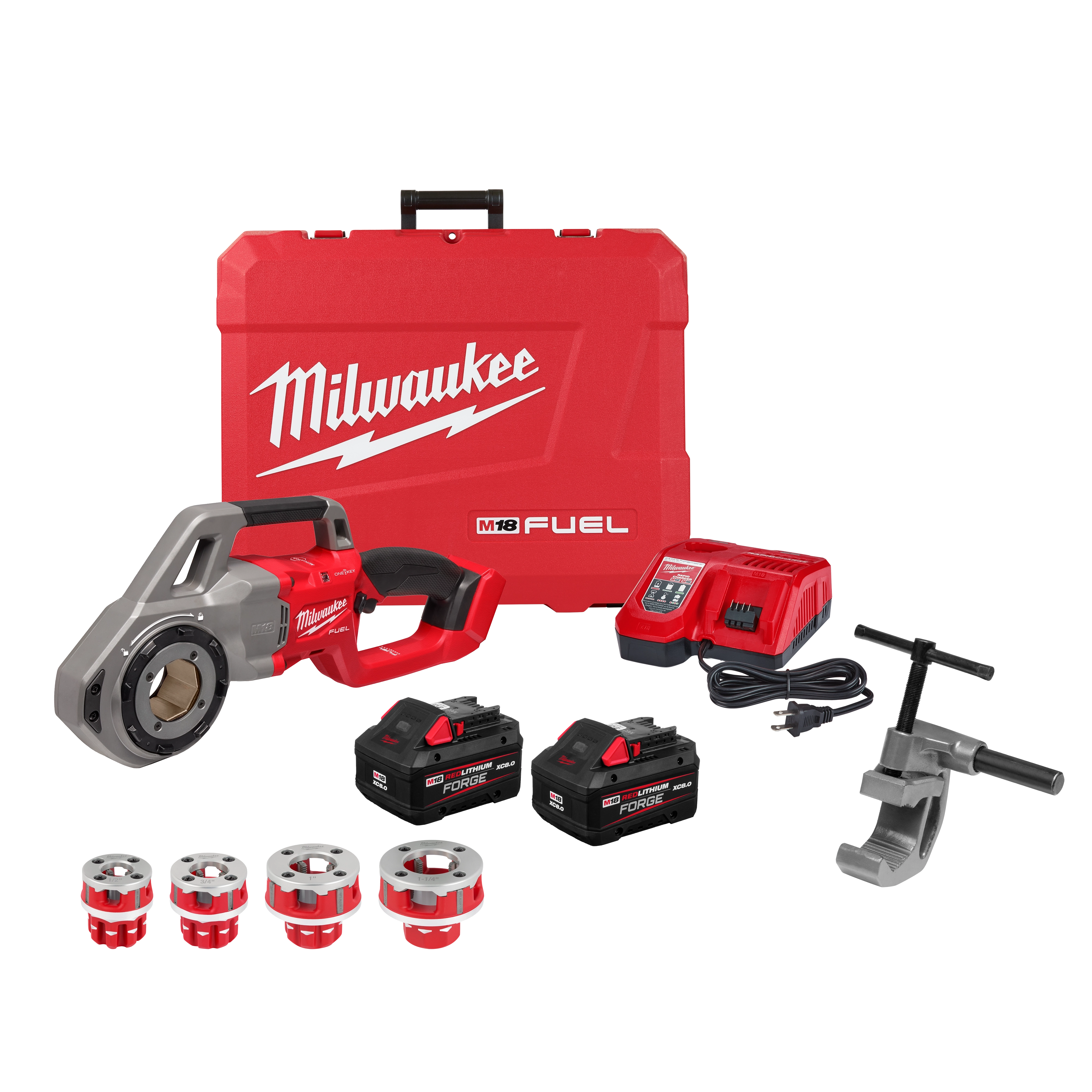 M18 FUEL™ Compact Pipe Threader w/ ONE-KEY™ w/ 1/2" - 1-1/4" Compact NPT Forged Aluminum Die Heads