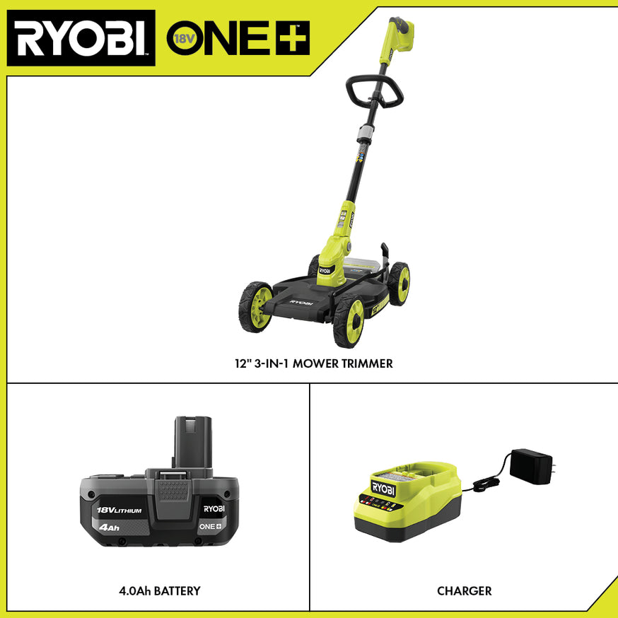 18V ONE+ 3-in-1 Mower, String Trimmer, and Edger Kit