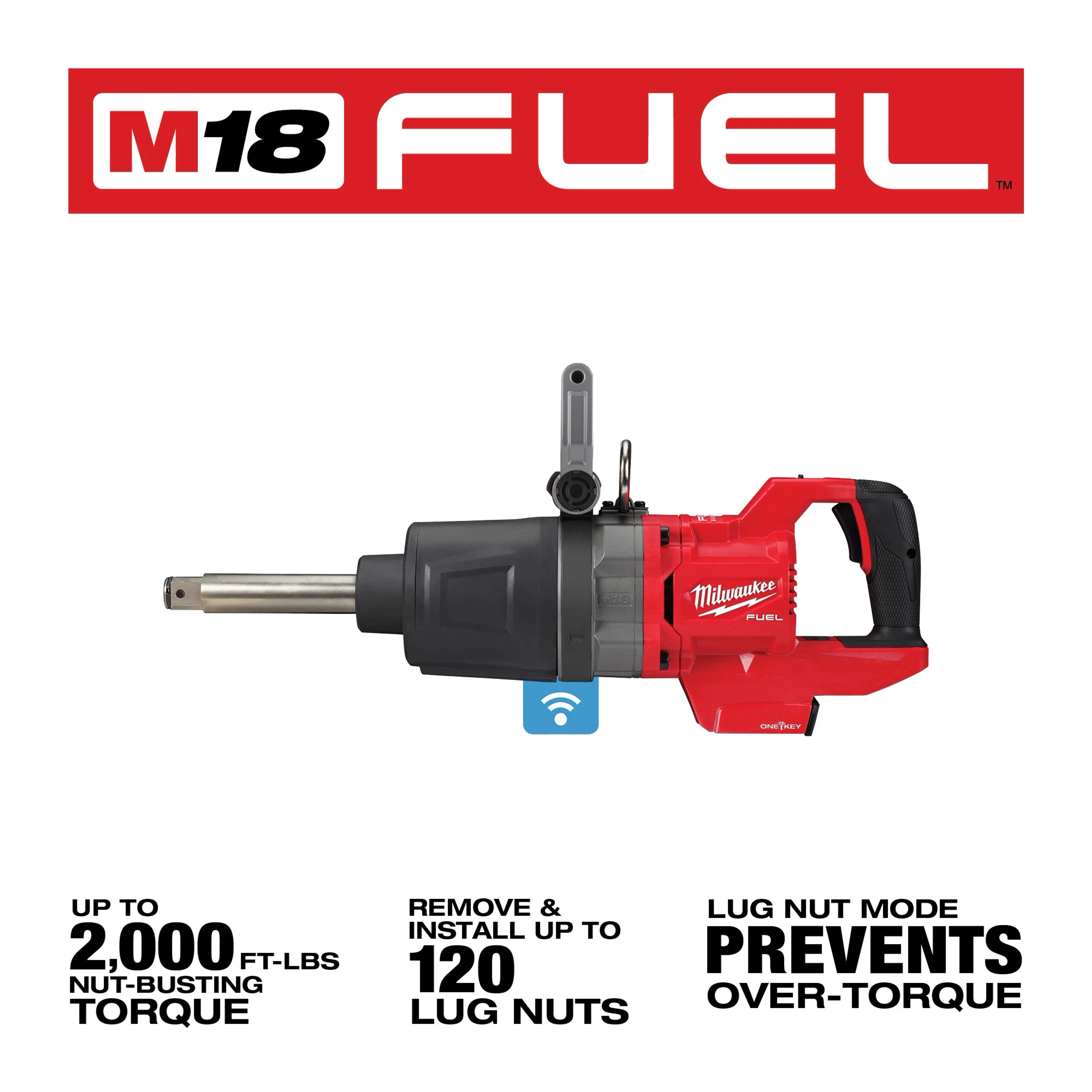M18 FUEL™ 1" D-Handle Ext. Anvil High Torque Impact Wrench w/ ONE-KEY™