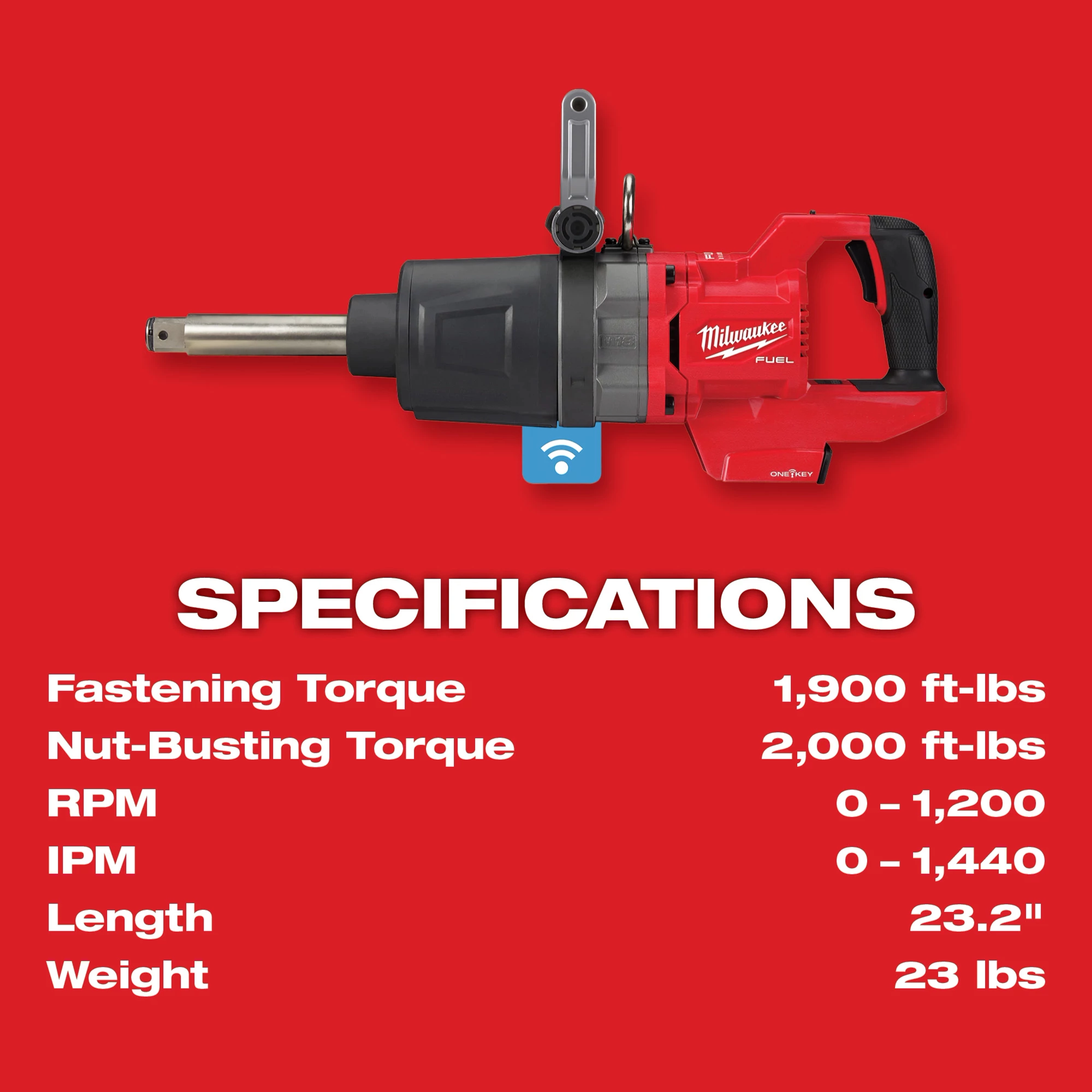 M18 FUEL™ 1" D-Handle Ext. Anvil High Torque Impact Wrench w/ ONE-KEY™
