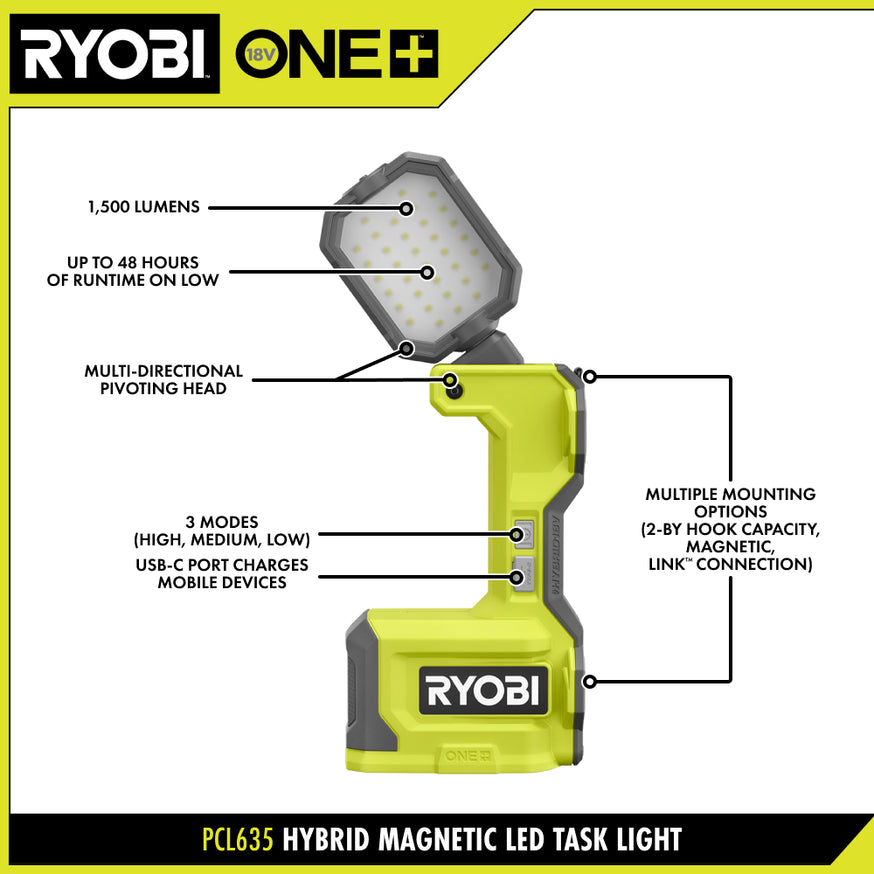 18V ONE+ Hybrid Magnetic LED Task Light