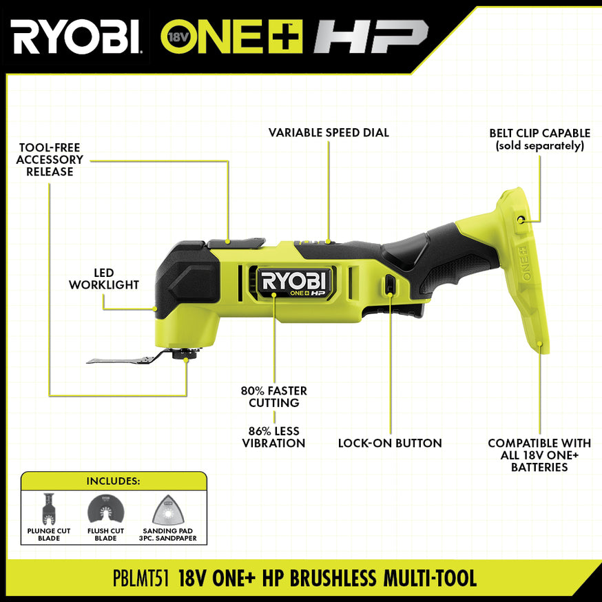 18V ONE+ HP Brushless Multi-Tool thumbnail 3