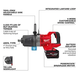M18 FUEL™ 1" D-Handle High Torque Impact Wrench w/ ONE-KEY™ Kit