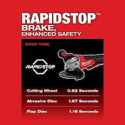 M18 FUEL™ 4-1/2" / 5" Braking Grinder w/ ONE-KEY™ Paddle Switch, No Lock