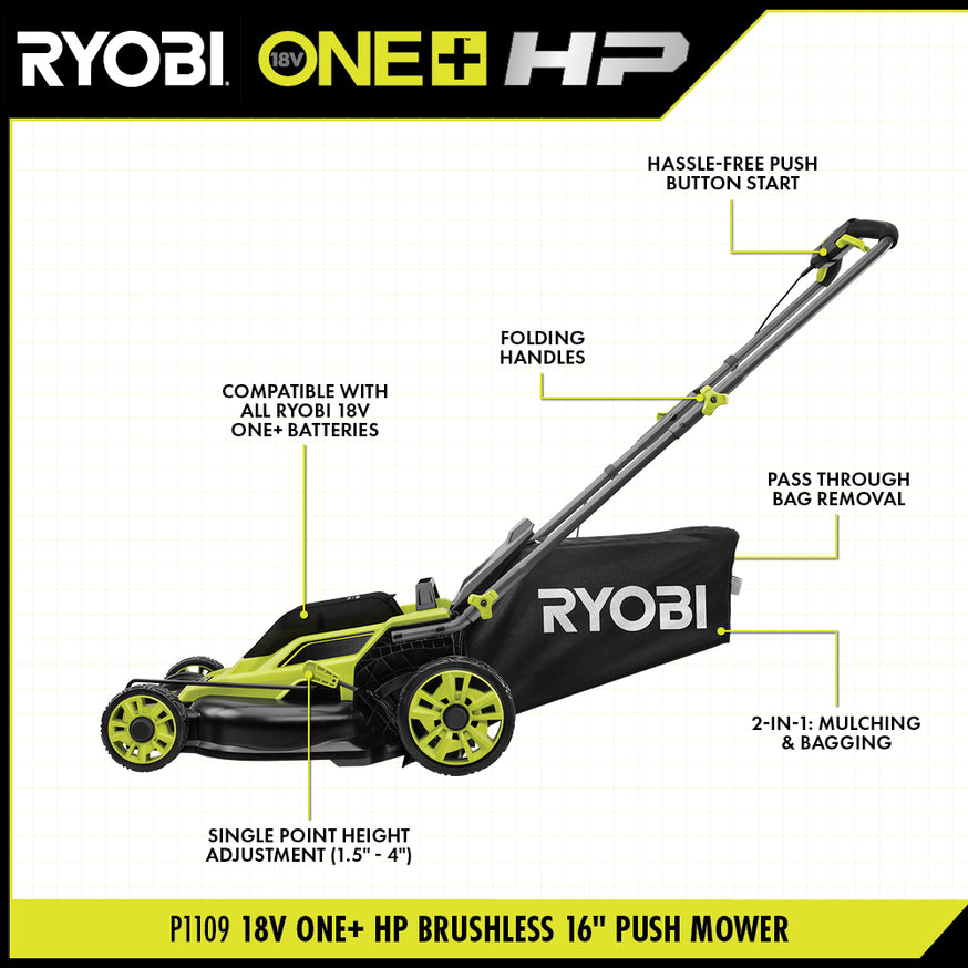 18V ONE+ HP Brushless 16" Push Mower