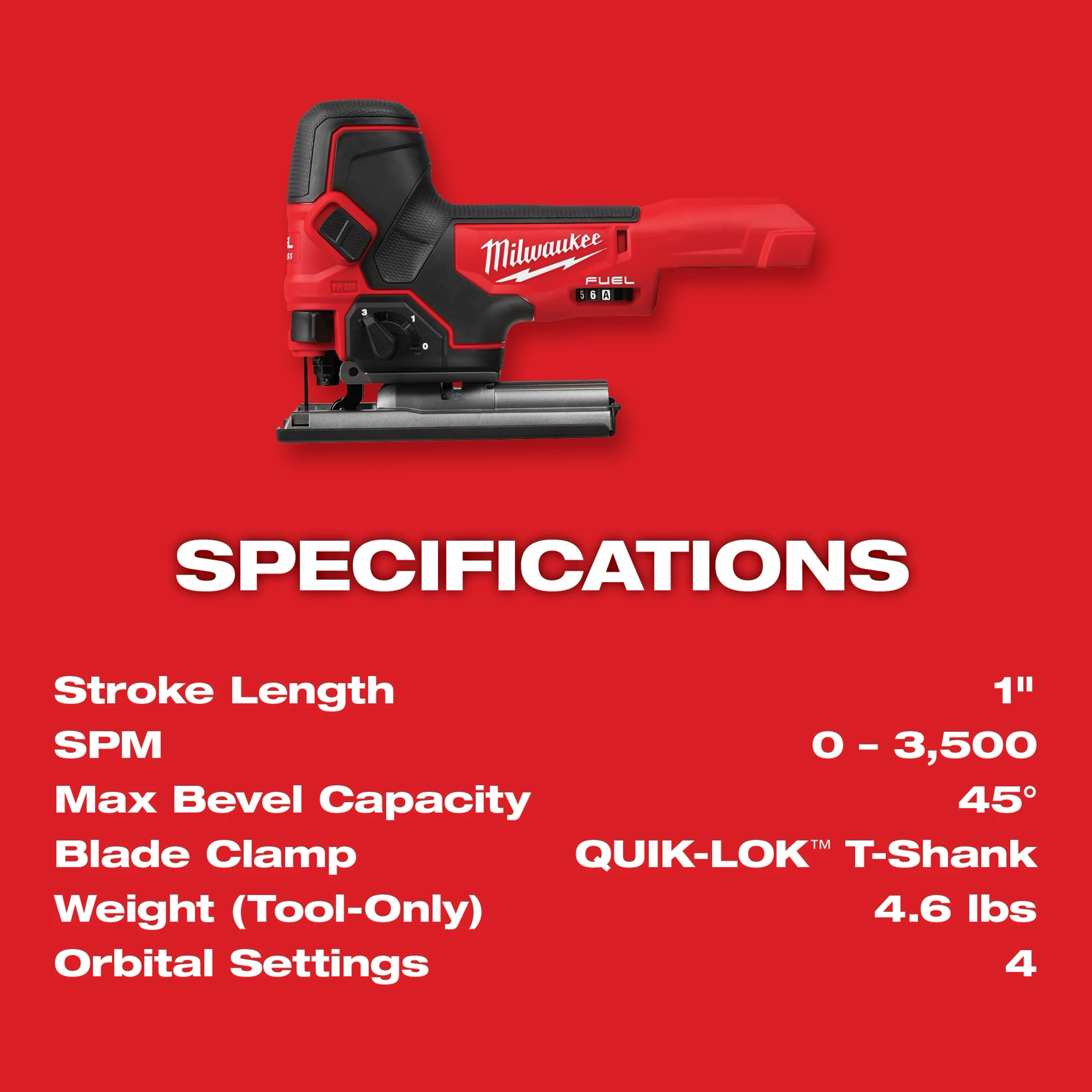 M18 FUEL™ Barrel Grip Jig Saw (Tool Only)