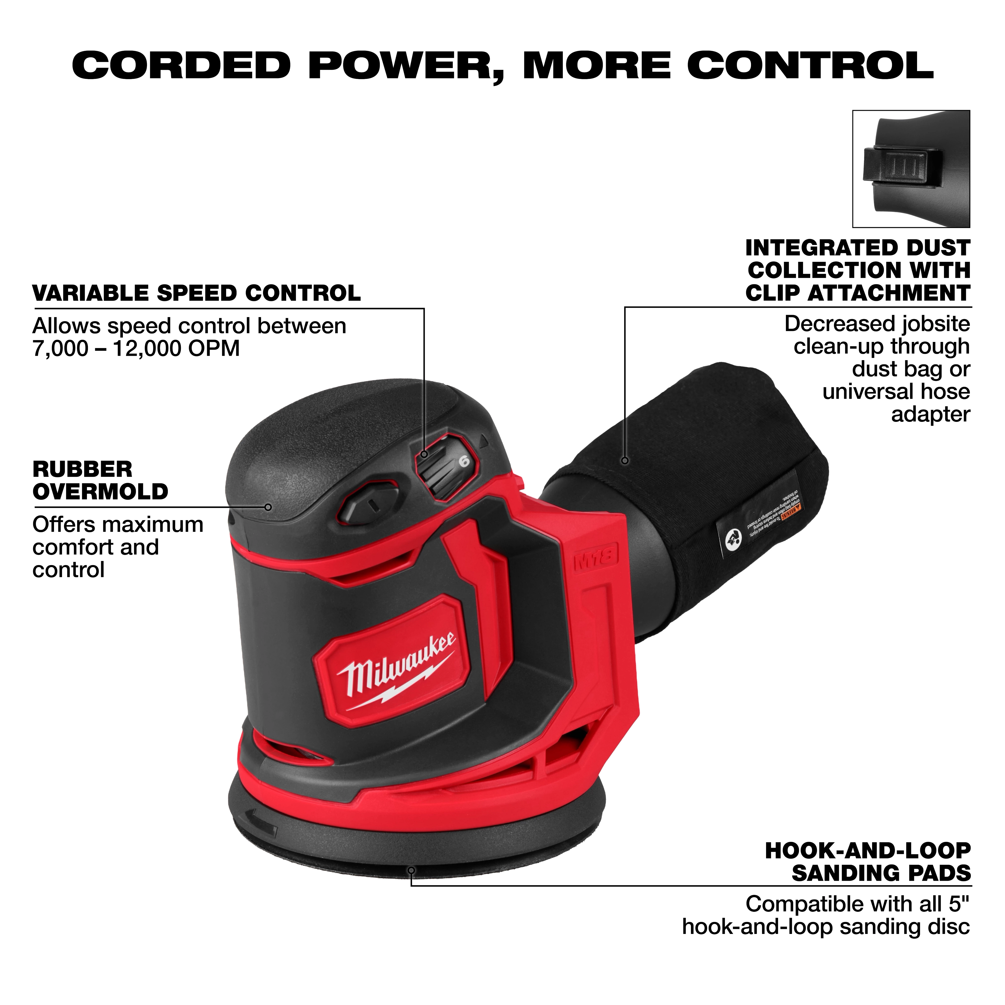 M18™ Random Orbit Sander (Tool Only)