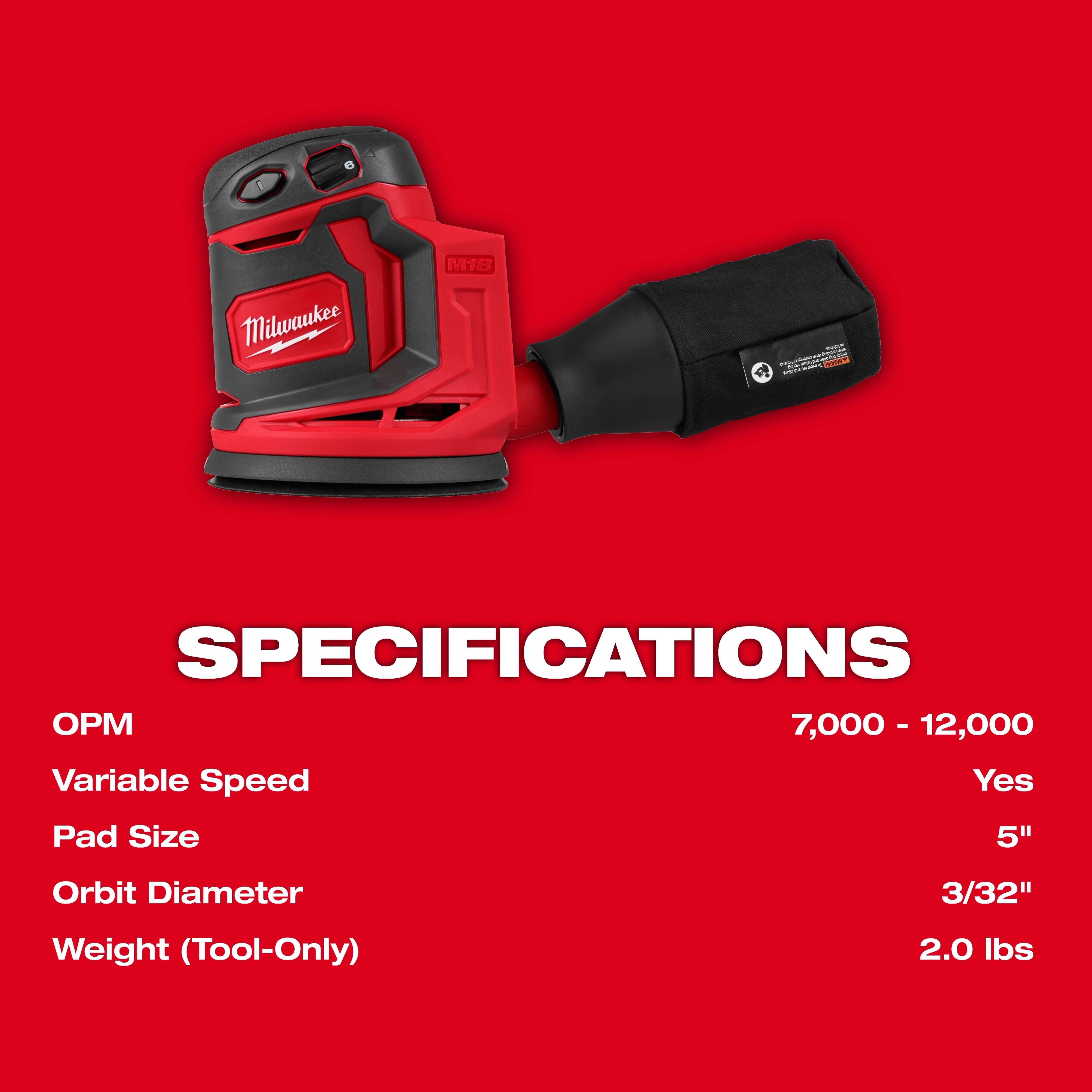 M18™ Random Orbit Sander (Tool Only)