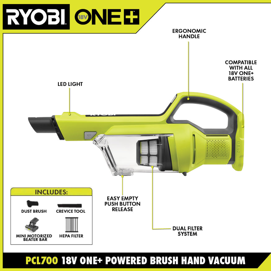 18V ONE+ Powered Brush Hand Vacuum Kit