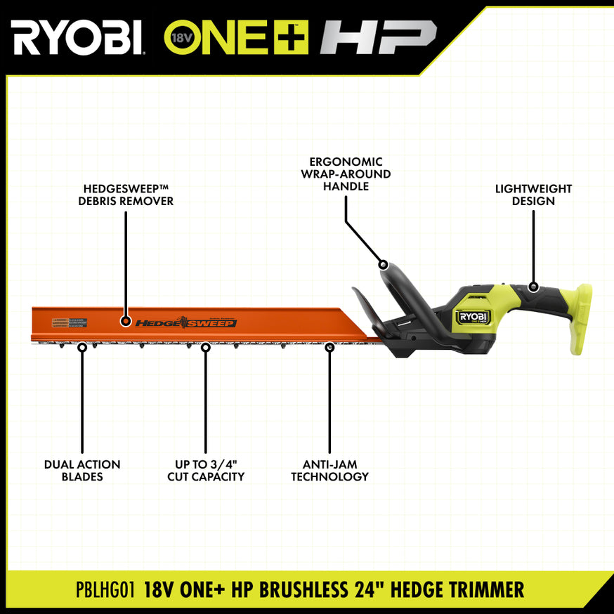 18V ONE+ HP Brushless 24" Hedge Trimmer