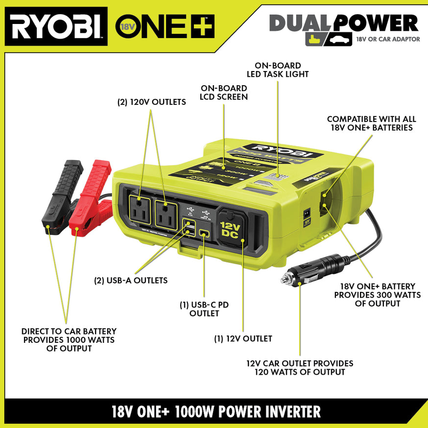 18V ONE+ 1000-Watt Automotive Power Source