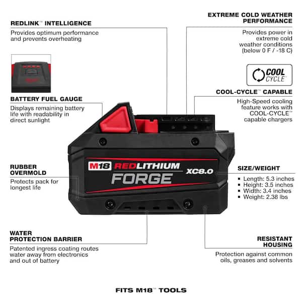M18™ REDLITHIUM™ FORGE™ XC8.0 Battery Pack thumbnail 4