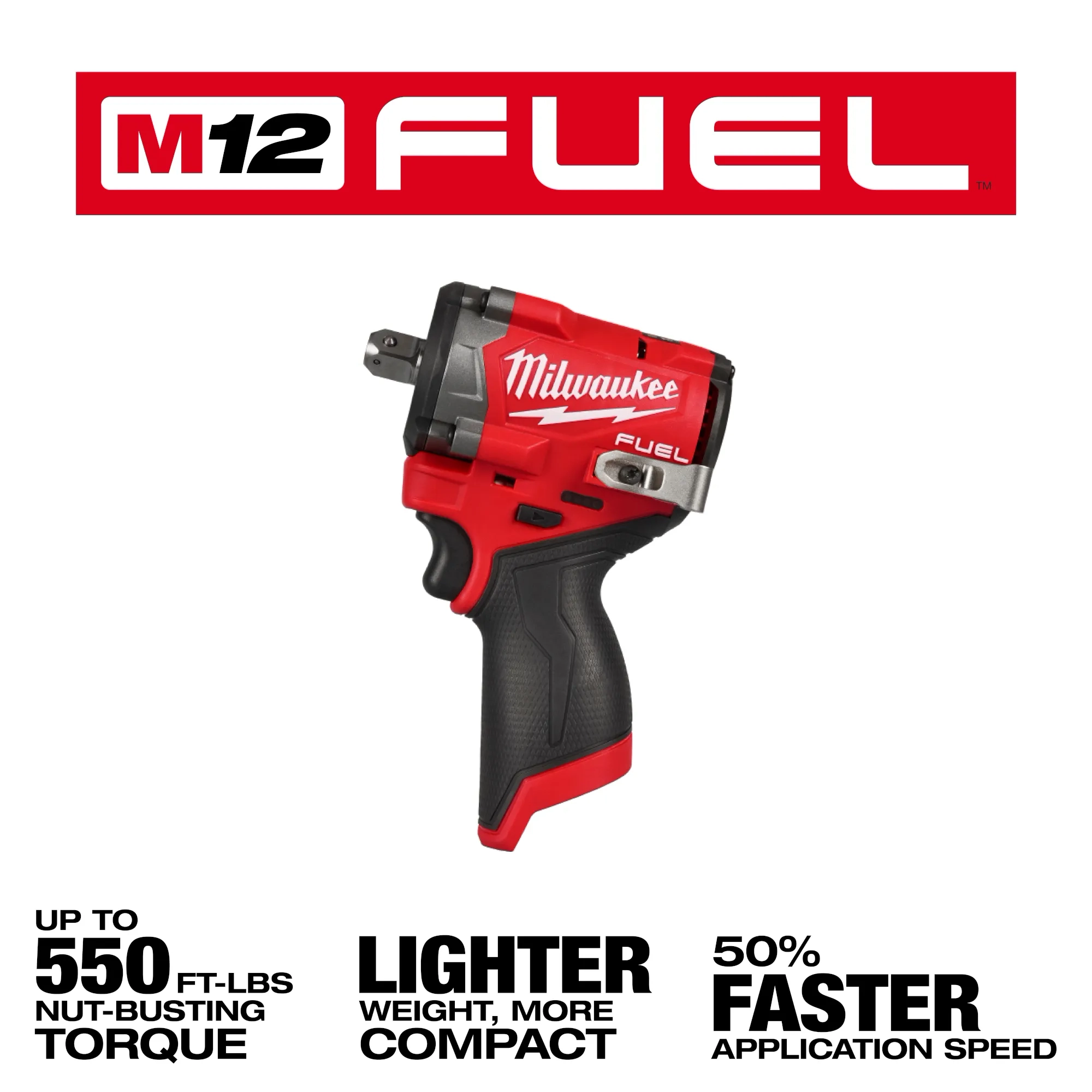 M12 FUEL™ Stubby 1/2" Impact Wrench w/ Pin Detent thumbnail 4
