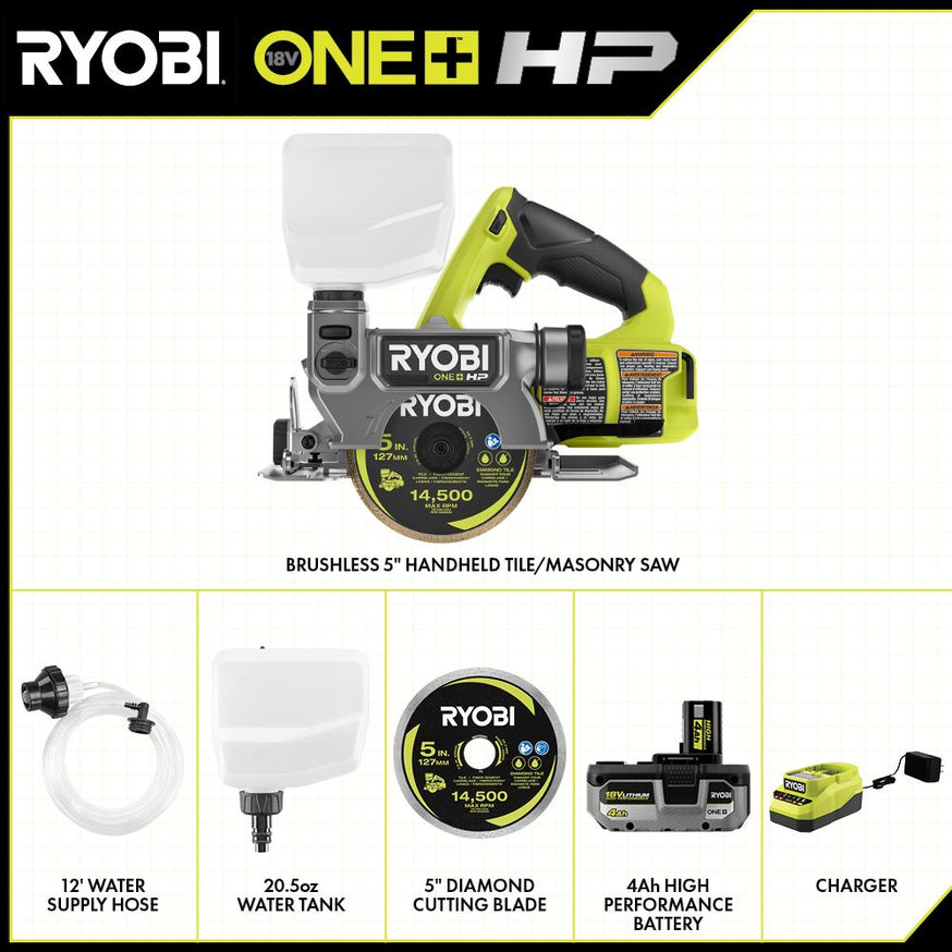 18V ONE+ Brushless 5" Handheld Tile/Masonry Saw Kit