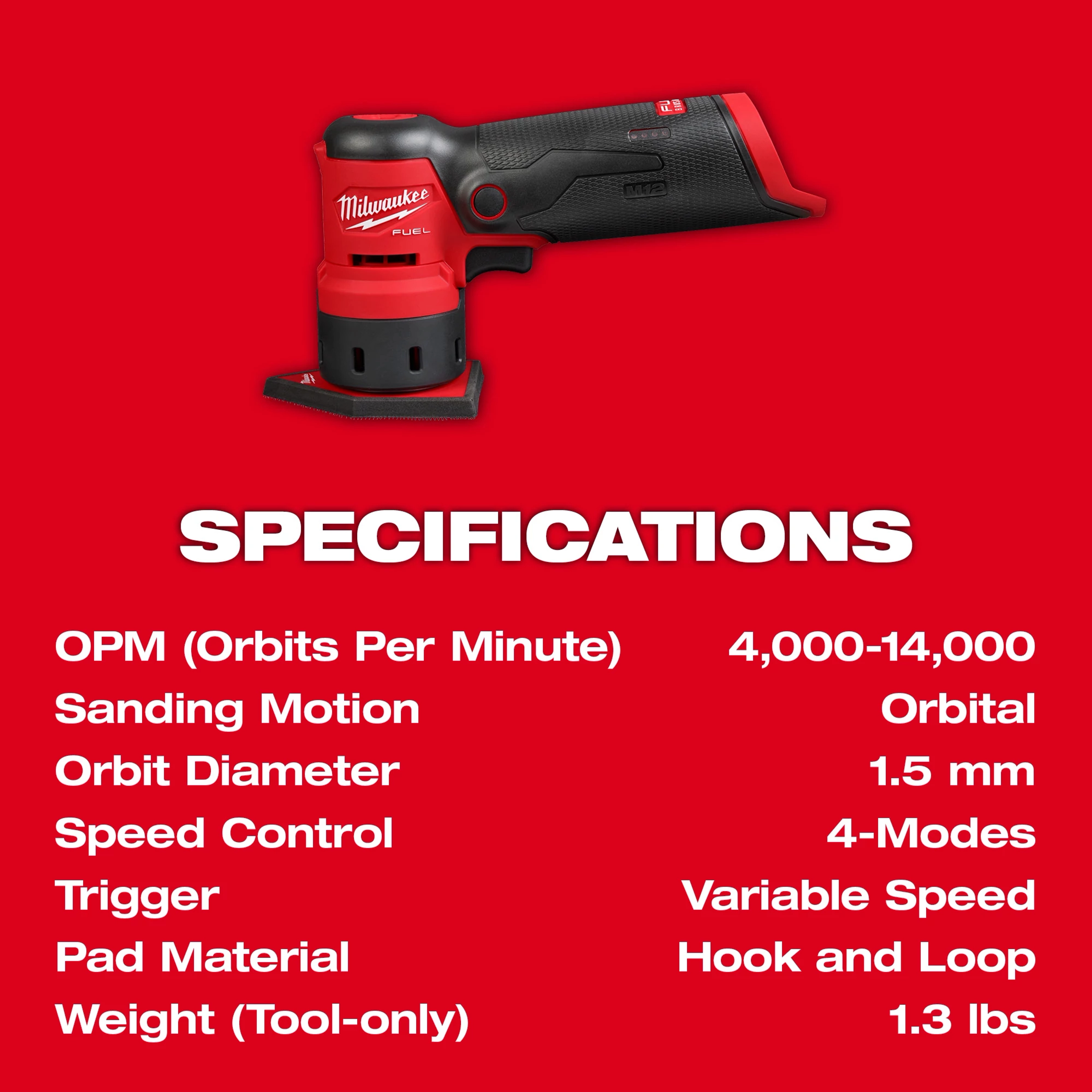 M12 FUEL™ Orbital Detail Sander