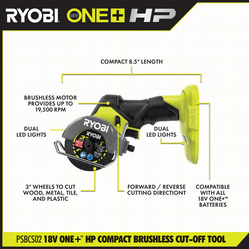18V ONE+ HP Compact Brushless Cut-Off Tool