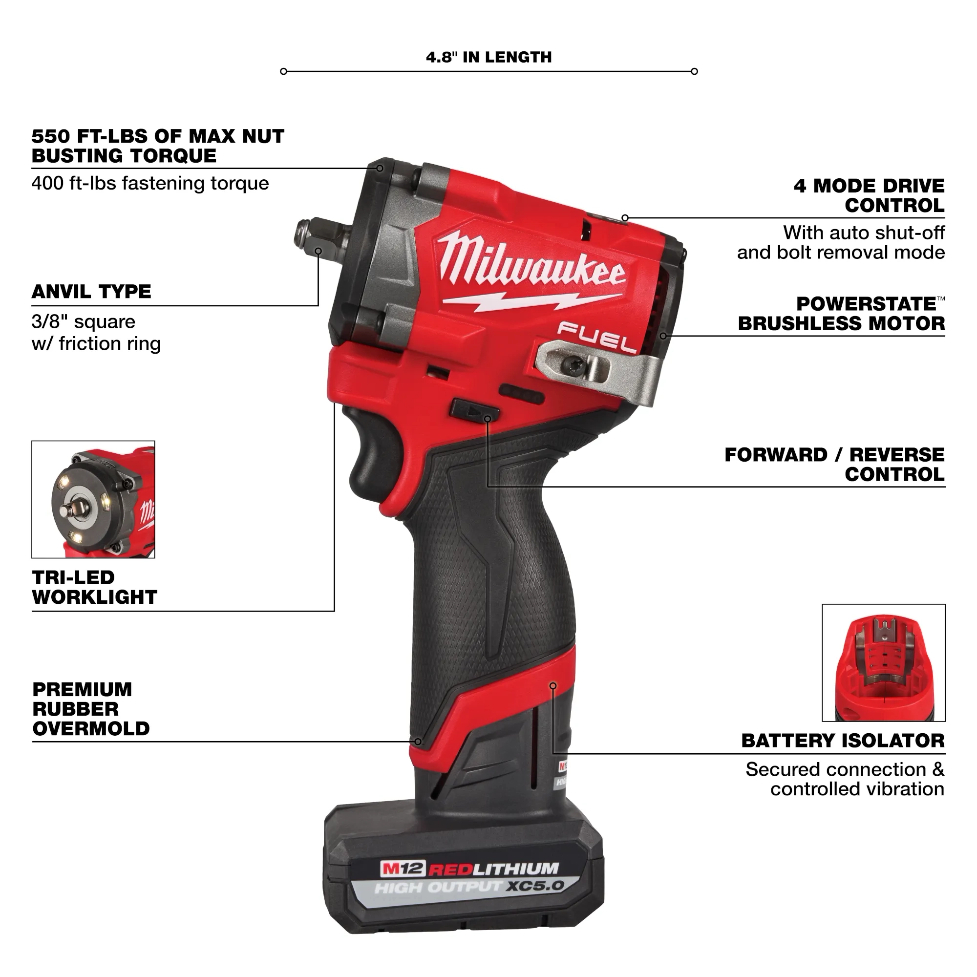M12 FUEL™  Stubby 3/8" Impact Wrench Kit