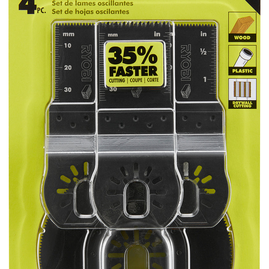 4 PC Wood Oscillating Multi-Tool Blade Set thumbnail 2