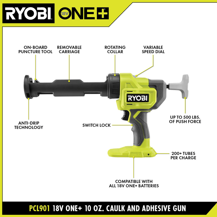 18V ONE+ 10 Oz. Caulk and Adhesive Gun