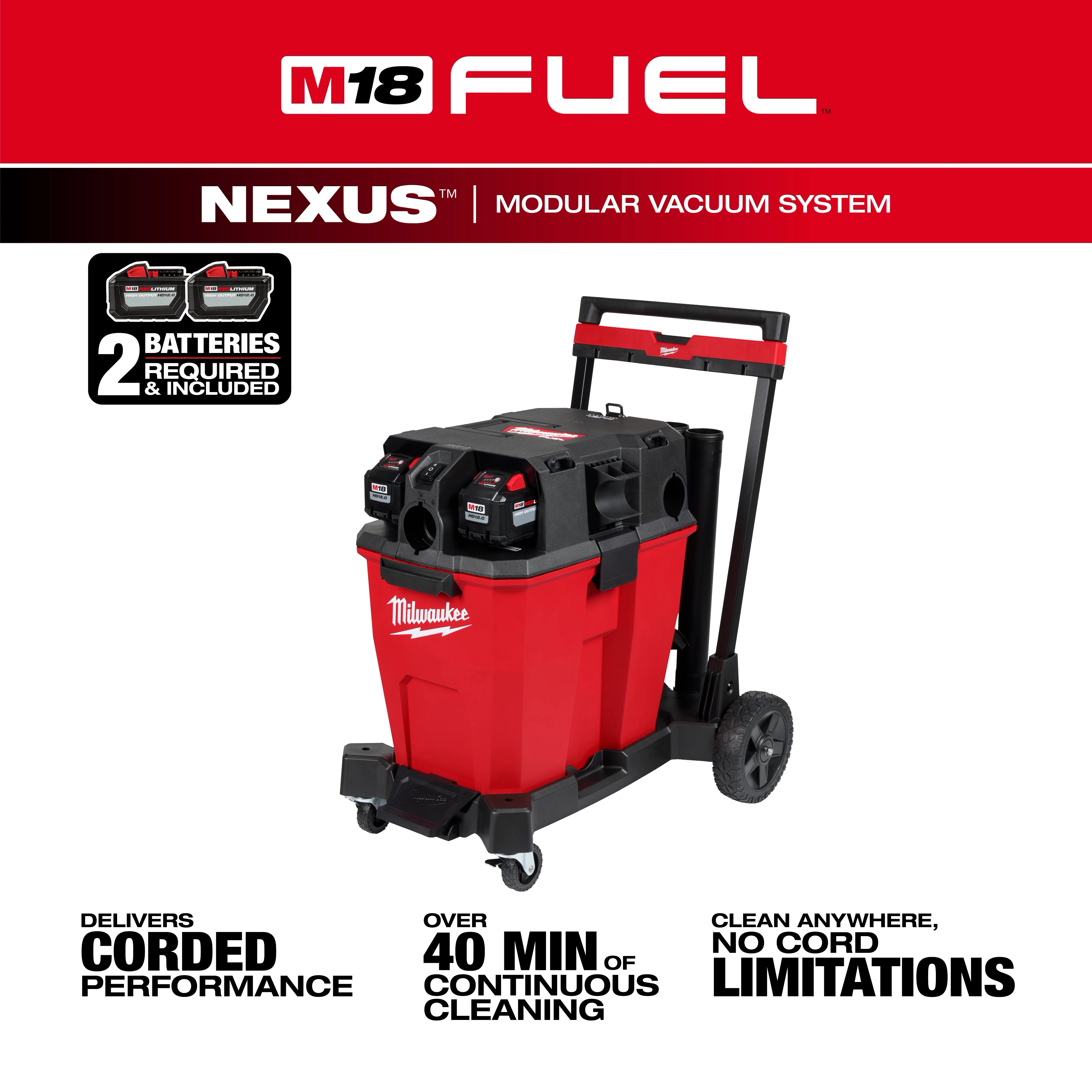 M18 FUEL™ NEXUS™ 12 Gallon Dual Battery Wet/Dry Vacuum Kit