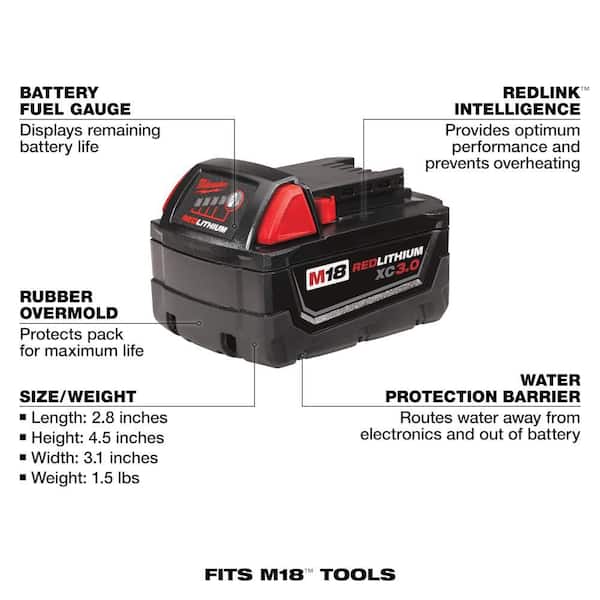 M18 18-Volt Lithium-Ion Cordless Combo Kit 7-Tool with 2-Batteries, Charger and Tool Bag