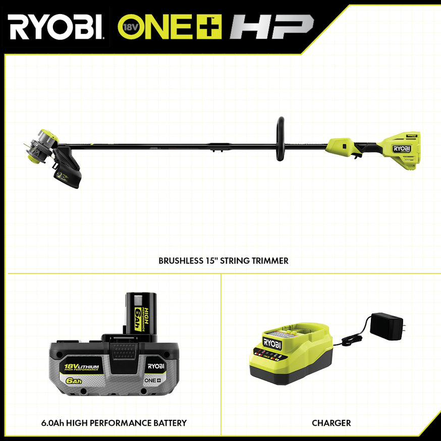 18V ONE+ HP Brushless 15" String Trimmer Kit