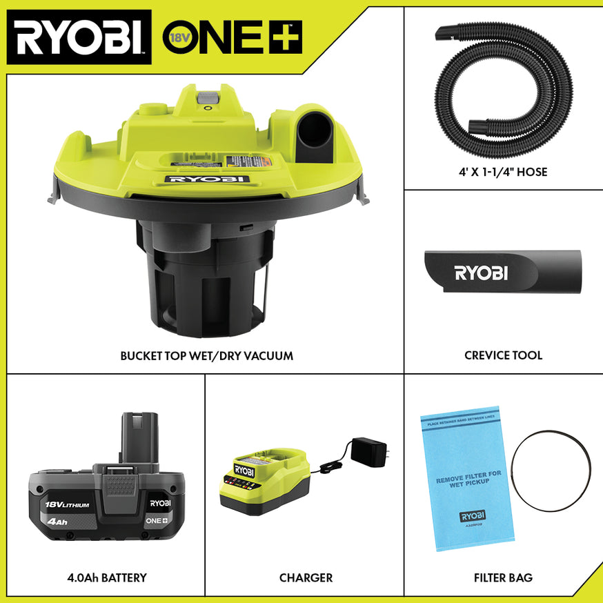 18V ONE+ Bucket Top Wet/Dry Vacuum Kit