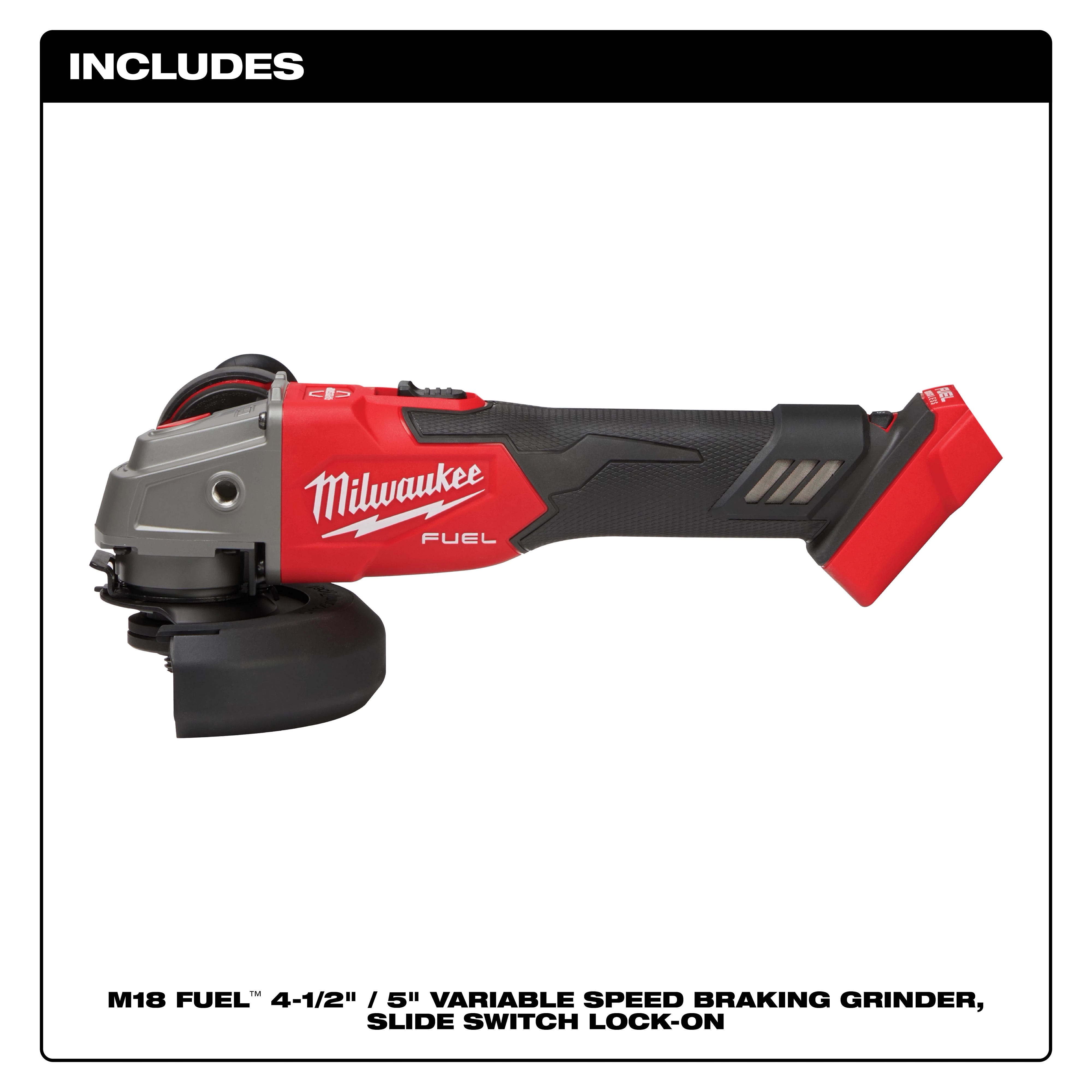 M18 FUEL™ 4-1/2" / 5" Variable Speed Braking Grinder, Slide Switch Lock-On thumbnail 3