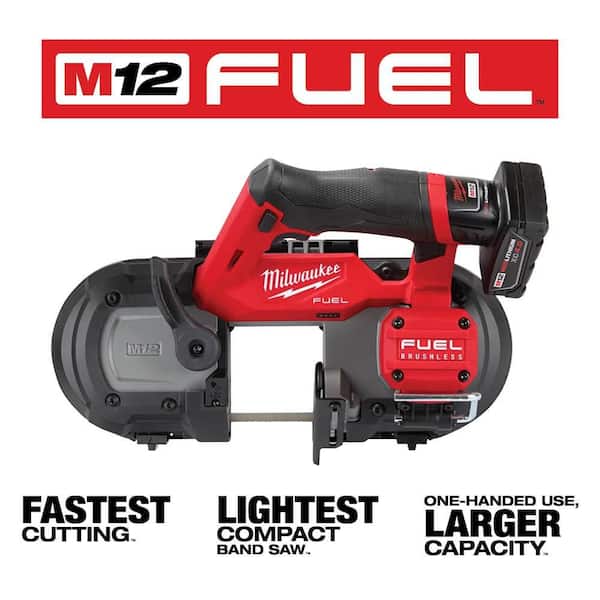 M12 FUEL 12V Lithium-Ion Cordless Compact Band Saw XC Kit with One 4.0 Ah Battery, Charger and Bag