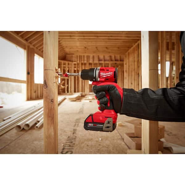 M18 18V Lithium-Ion Brushless Cordless 1/2 in. Compact Drill/Driver with One 2.0 Ah Battery, Charger and Tool Bag
