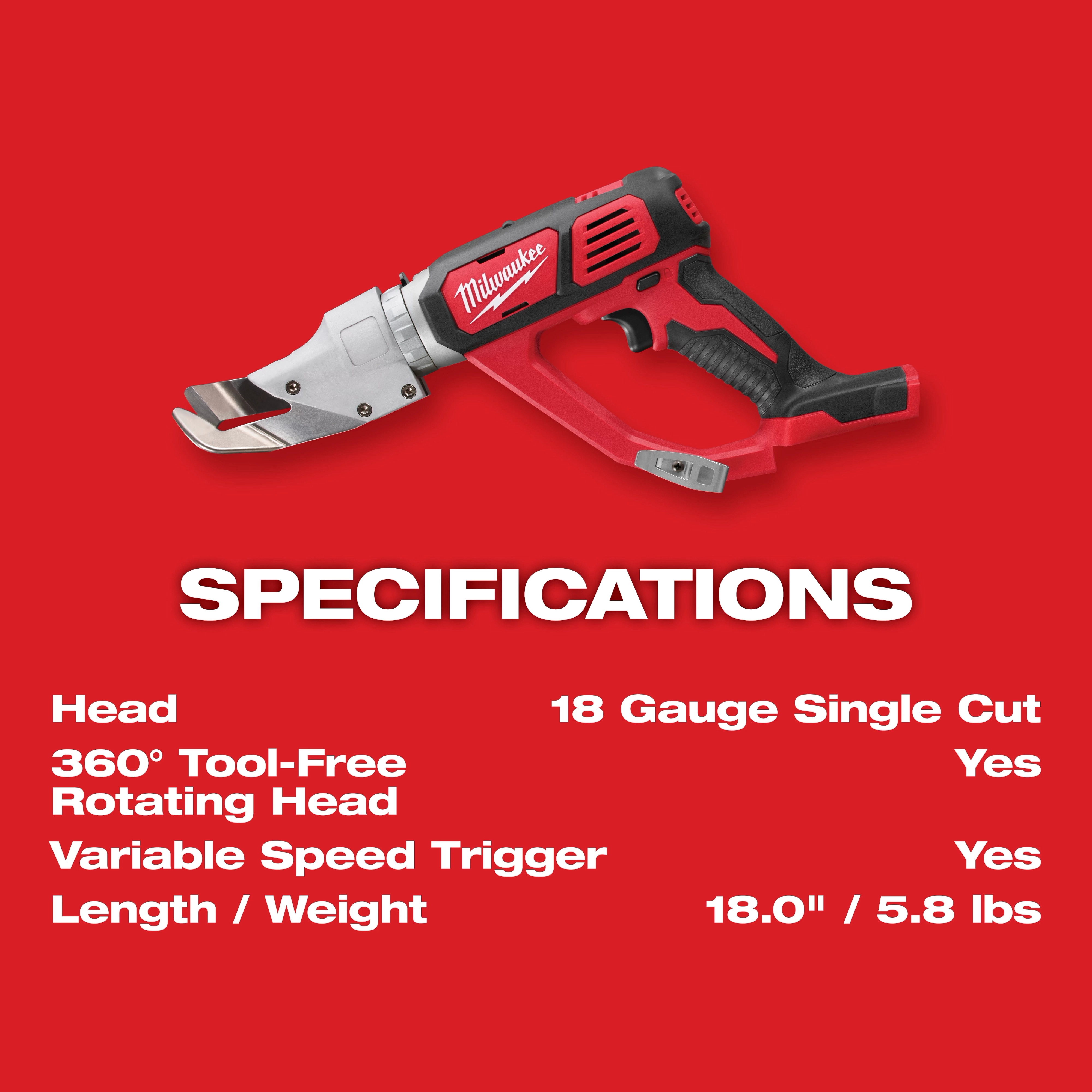 M18™ 18 Gauge Single Cut Shear thumbnail 3