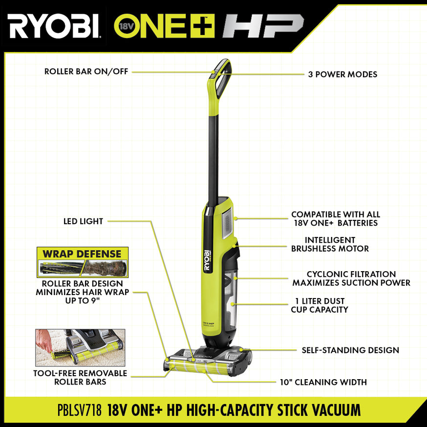 18V ONE+ HP High-Capacity Stick Vacuum Kit