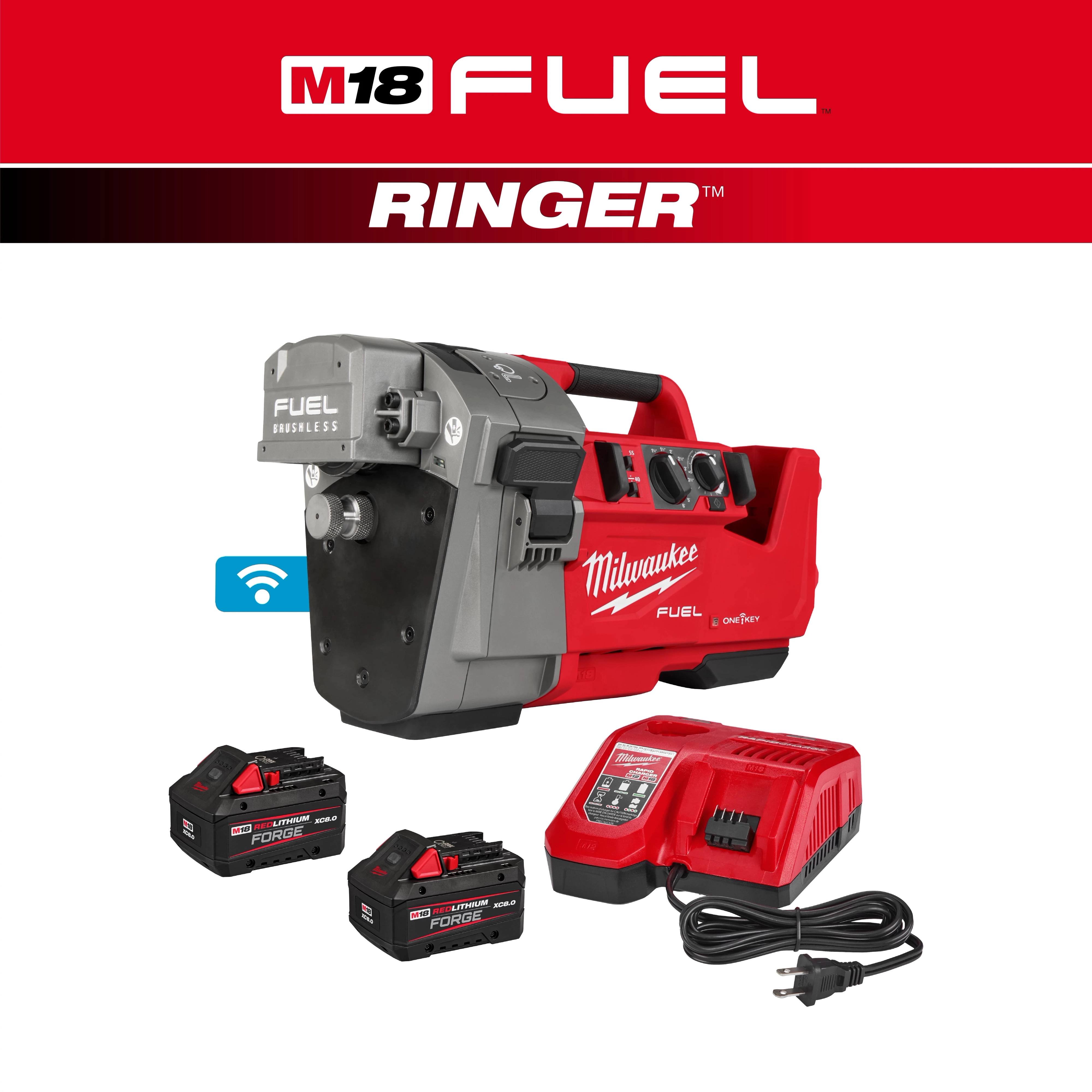 M18 FUEL™ RINGER™ Roll Groover for 1-1/4” - 4” Sch 10/40, 6” Sch 10