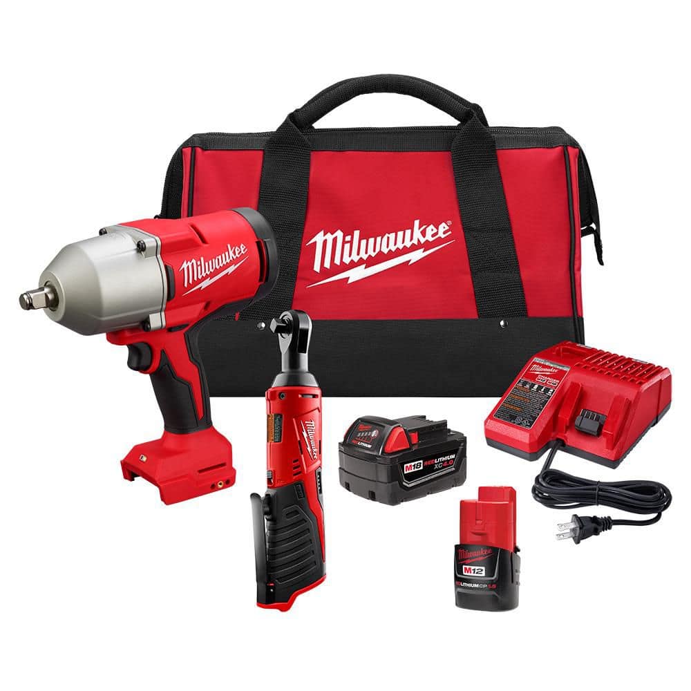 M12™ & M18™ 2-Tool Combo Kit: 3/8" Ratchet & 1/2" High-Torque Impact Wrench