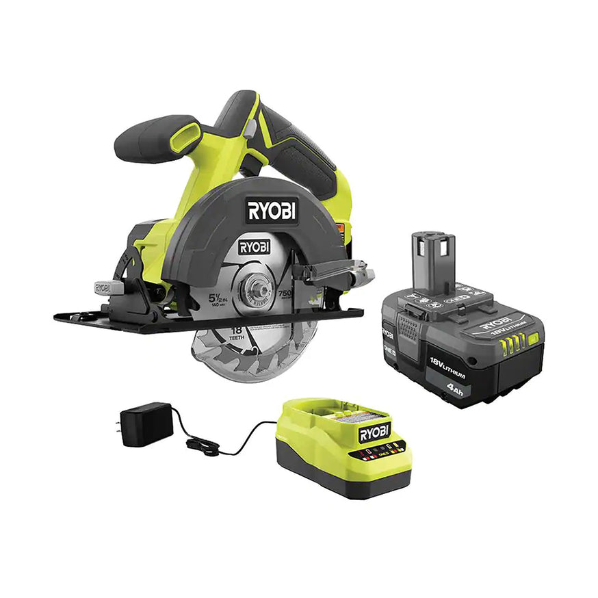 ONE+ 18V Cordless 5-1/2 In. Circular Saw Kit with 4.0 Ah Battery and Charger
