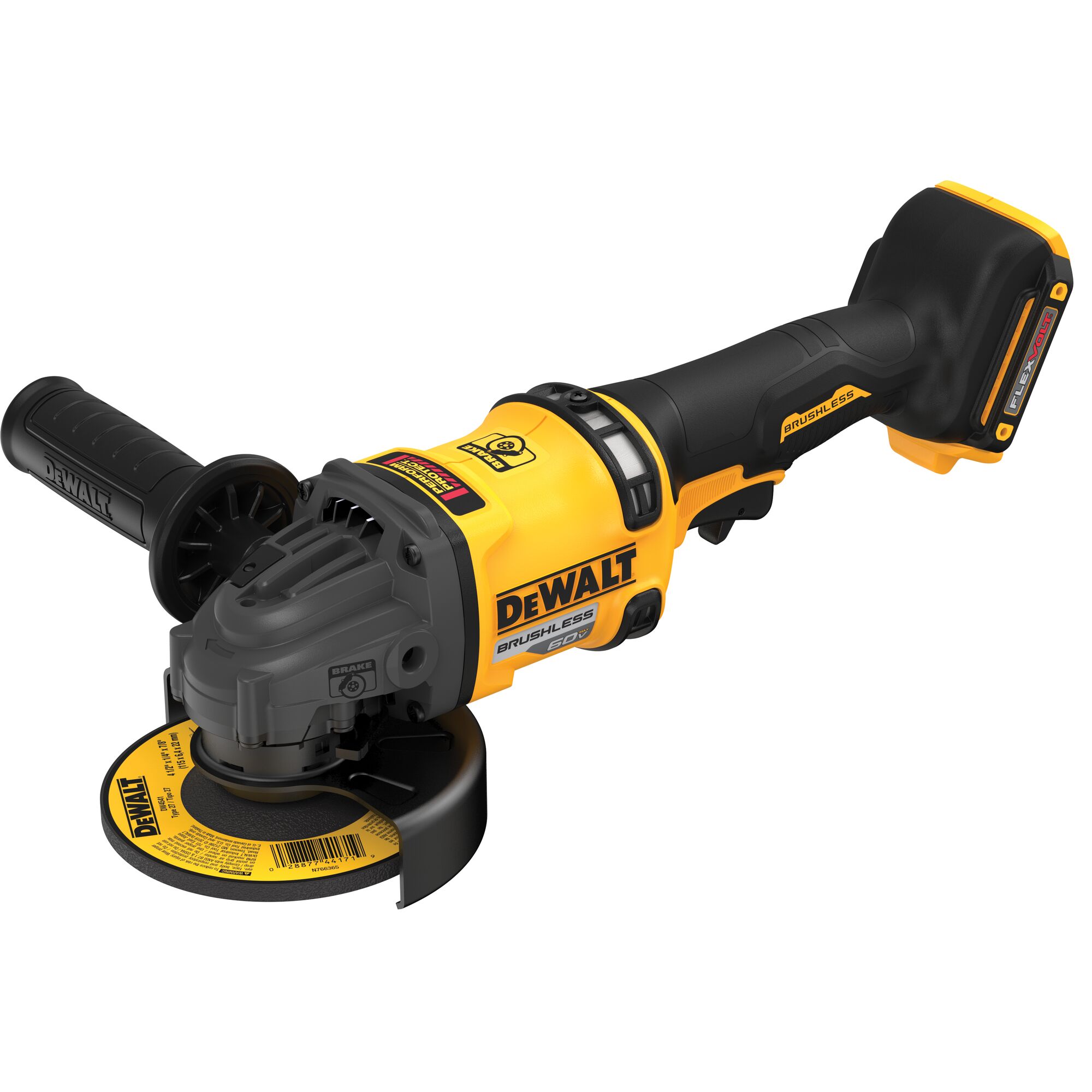 FLEXVOLT 60V MAX* Brushless 4-1/2" / 6" Small Angle Grinder with Kickback Brake