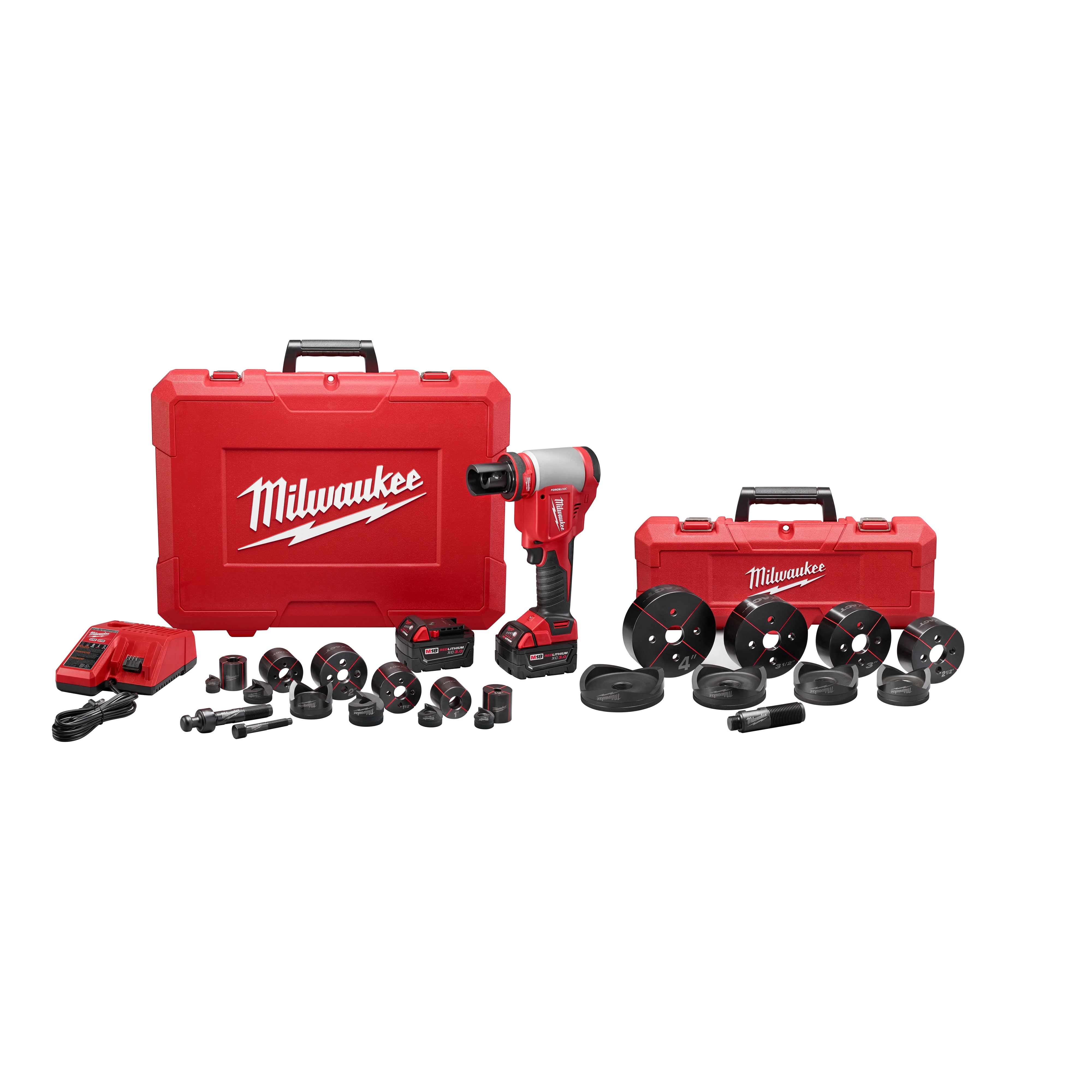 M18™ FORCE LOGIC™ 10 Ton Knockout Tool 1/2" to 4" Kit