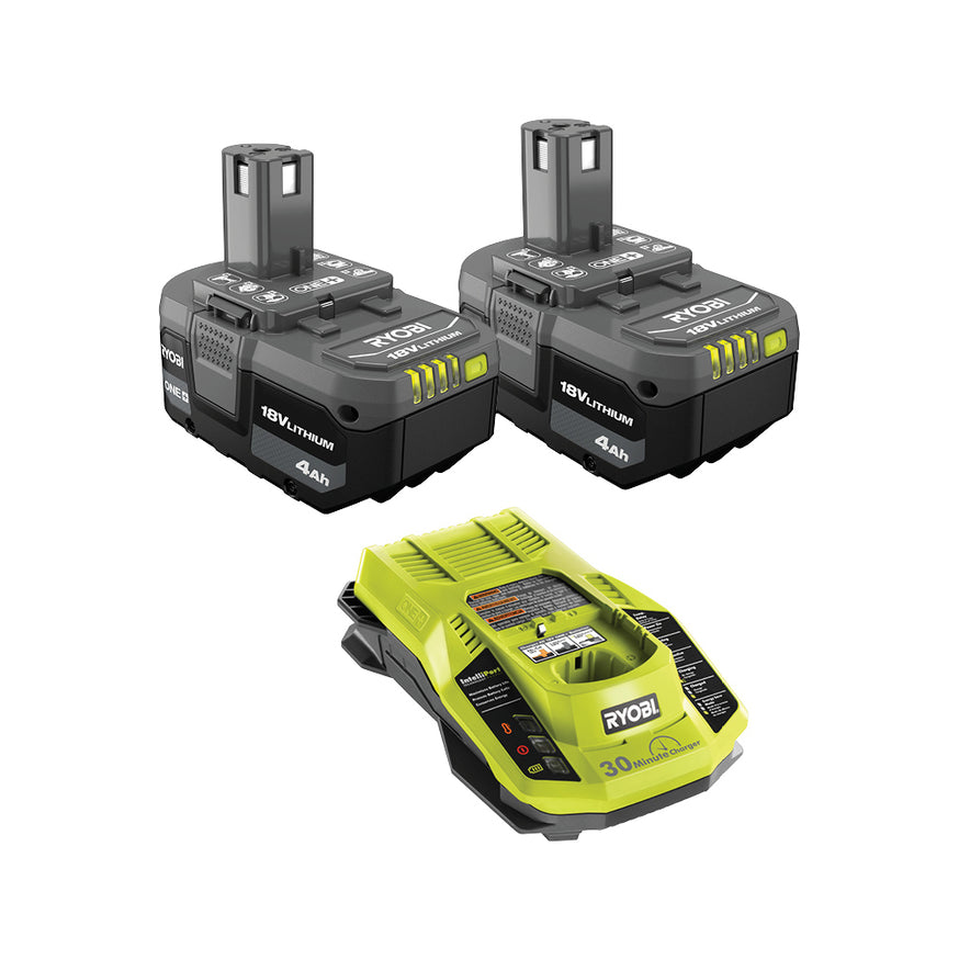 18V ONE+ 4Ah Lithium Battery (2-Pack) with Charger