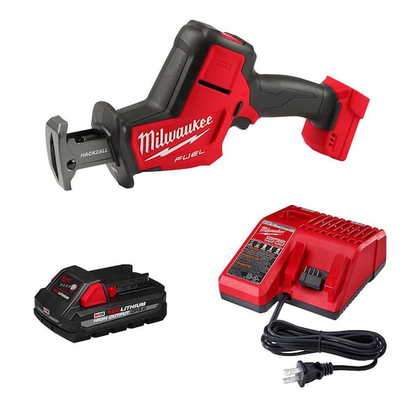 M18 FUEL 18V Lithium-Ion Brushless Cordless HACKZALL Reciprocating Saw with HIGH OUTPUT CP3.0 Ah Battery and Charger