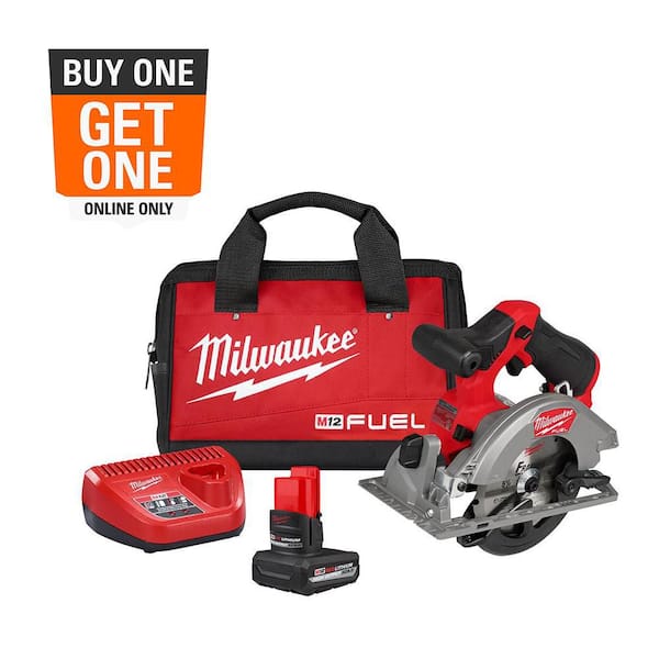 M12 FUEL 12V Lithium-Ion Brushless 5-3/8 in. Cordless Circular Saw Kit w/XC High Output 5.0 Battery Pack and Charger