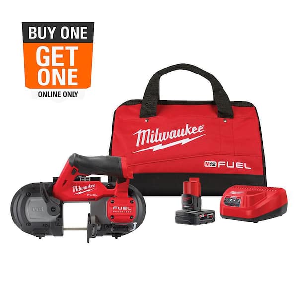 M12 FUEL 12V Lithium-Ion Cordless Compact Band Saw XC Kit with One 4.0 Ah Battery, Charger and Bag