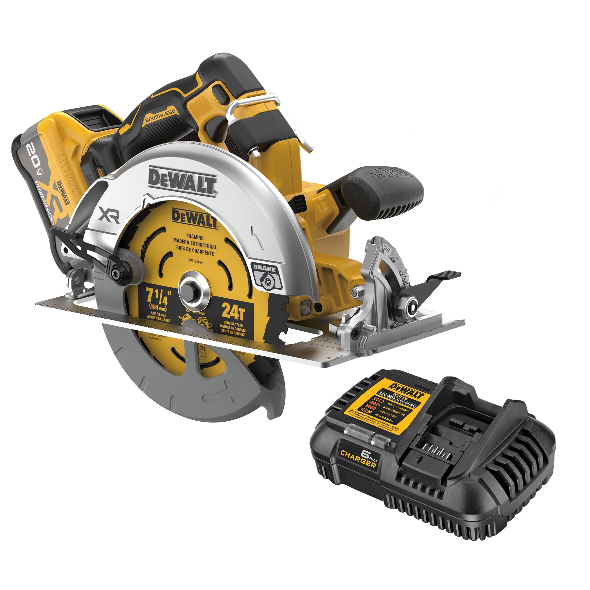 20V MAX* XR® Brushless Cordless 7-1/4 in. Circular Saw Kit with XR POWERPACK™