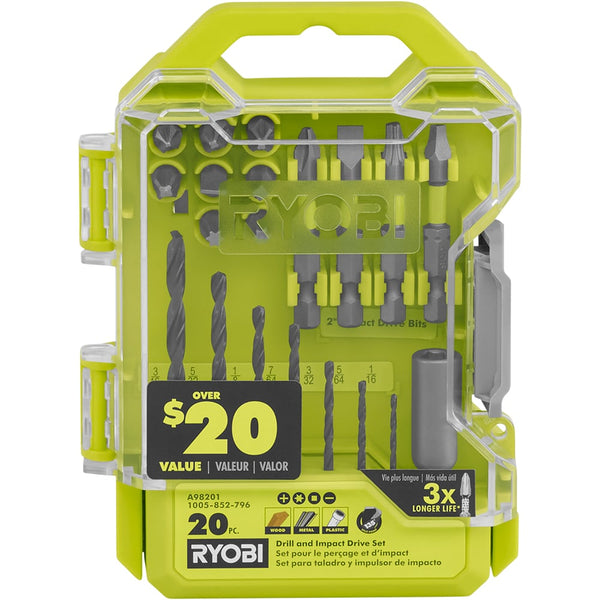 Drill and Impact Drive Bit Set (20-Piece)