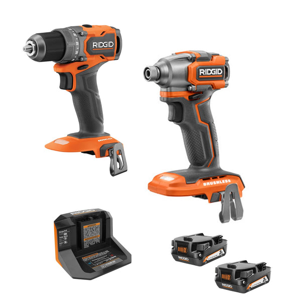 18V SubCompact Brushless 2-Tool Combo Kit with Drill Driver, Impact Driver, (2) 2.0 Ah Batteries, Charger, and Tool Bag